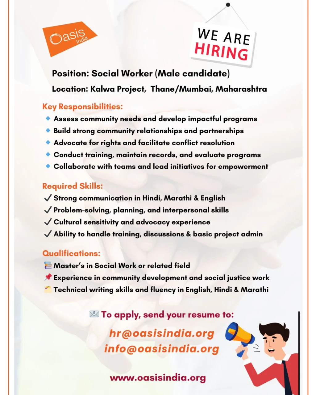 Hiring @Oasis India Hiring @Oasis India